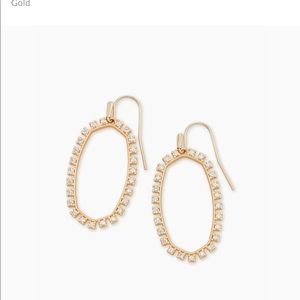 Kendra Scott Elle Open Frame Crystal Drop Earrings In Rose Gold